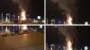 شهرکرد - به آتش کشیدن مجسمه جلاد مجاهدین و خلق‌های عراق و سوریه قاسم سلیمانی