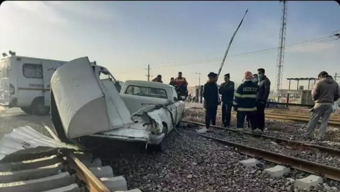 هفت کشته و زخمی در برخورد قطار با وانت در ورامین