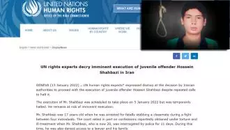 فراخوان کارشناسان سازمان ملل به لغو اعدام حسین شهبازی