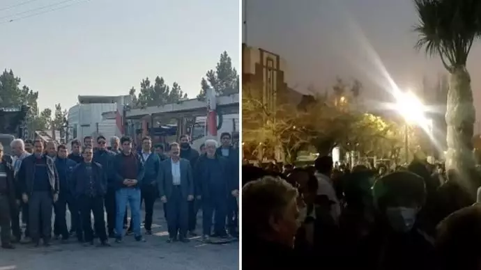 تجمع اعتراضی مجروحین جنگ ضدمیهنی در تهران و تجمع رانندگان تریلی در ممقان