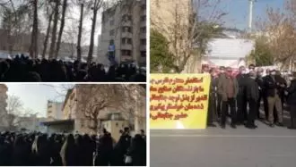 تجمع اعتراضی  بازنشستگان مخابرات شیراز ، و مردم دشت زردین یزد