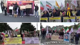 تظاهرات ایرانیان آزاده در لندن، ژنو و استکهلم در حمایت از قیام و در اعتراض به انفجار و آتش‌سوزی در زندان اوین - ۲۴مهرماه