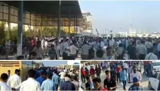 تجمع اعتراضی کارگران پروژه‌یی نفت عسلویه با شعار مرگ بر خامنه‌ای