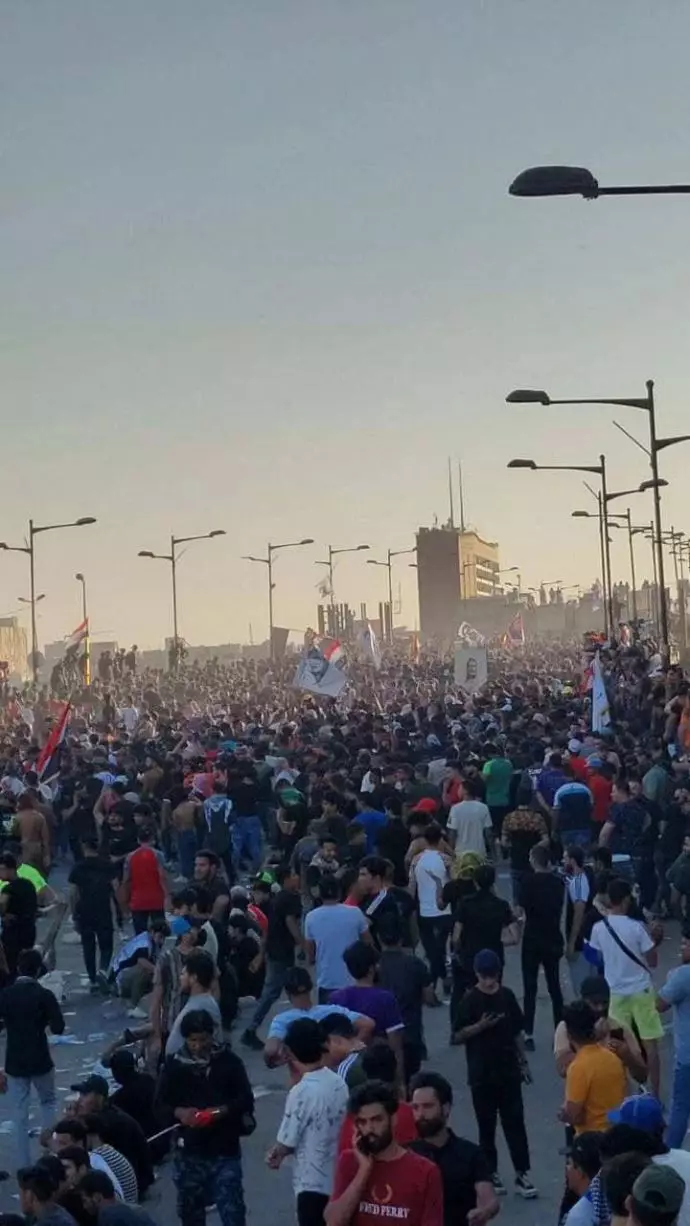 تظاهرات هزاران تن از مردم در بغداد در سومین سالگرد جنبش اعتراضی انقلاب اکتبر - 5