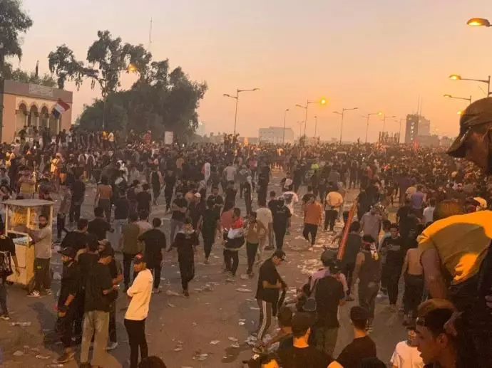 تظاهرات هزاران تن از مردم در بغداد در سومین سالگرد جنبش اعتراضی انقلاب اکتبر - 3