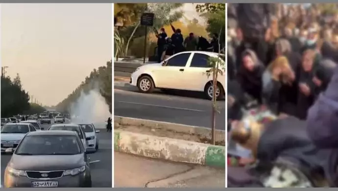 مراسم سوم حمیدرضا روحی شهید قیام با تیراندازی مأموران خامنه‌ای در بهشت زهرای تهران