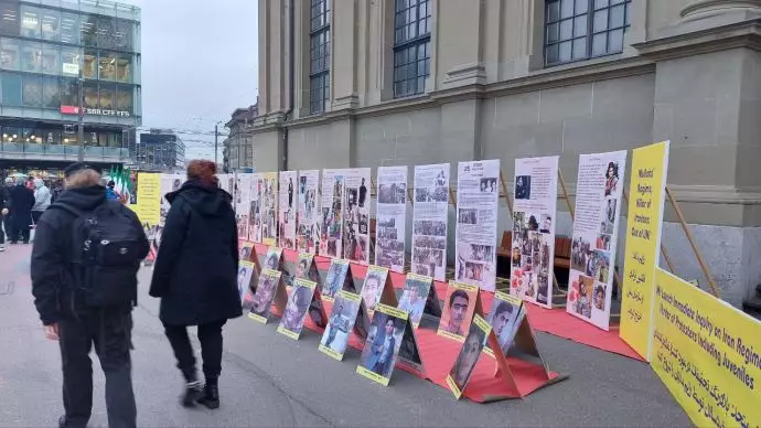 -برن سوئیس - برپایی نمایشگاه شهدای قیام سراسری مردم ایران توسط هواداران سازمان مجاهدین - 7