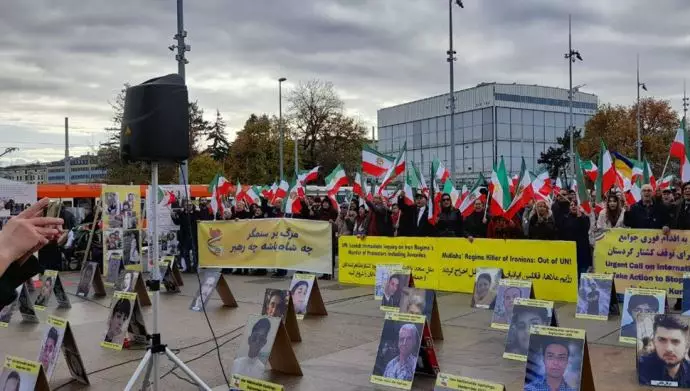 آکسیون ایرانیان آزاده در مقابل جلسه حقوق‌بشر ملل متحد