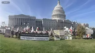 واشنگتن – مقابل کنگره آمریکا نمایشگاه شهیدان سرفراز قیام سراسری