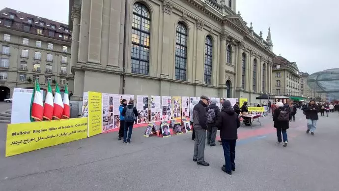 -برن سوئیس - برپایی نمایشگاه شهدای قیام سراسری مردم ایران توسط هواداران سازمان مجاهدین - 6