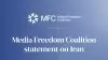 بیانیه ۱۹کشور عضو ائتلاف آزادی رسانه‌ها درباره سرکوب اعتراضات در ایران