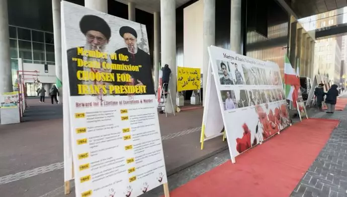 نمایشگاه عکس شهدای قیام سراسری مردم ایران را در مقابل وزارت خارجه هلند در لاهه