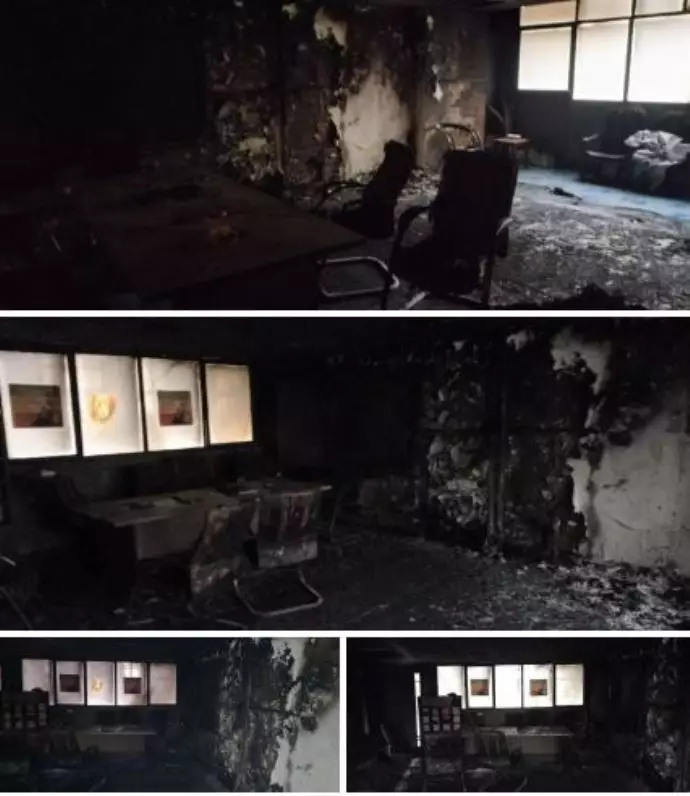 -تهران - دفتر بسیج ضدمردمی دانشگاه شریف در آتش سوخت - ۱۹آذر