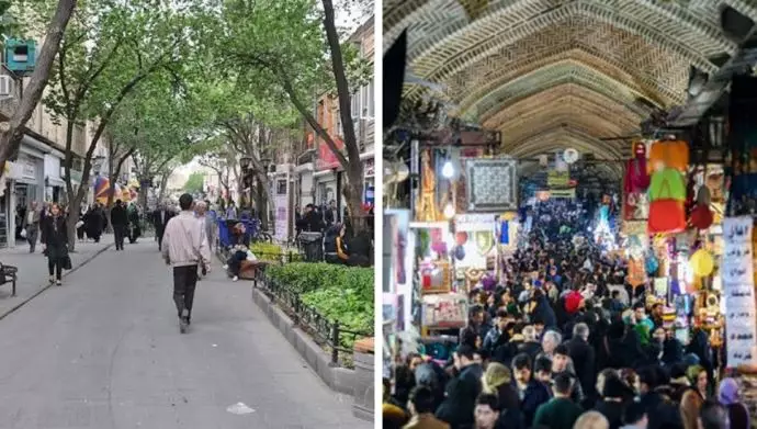 بازار تهران و شهریار خیابان ولی عصر -پخش شعارهای مرگ بر خامنه‌ای درود بر رجوی
