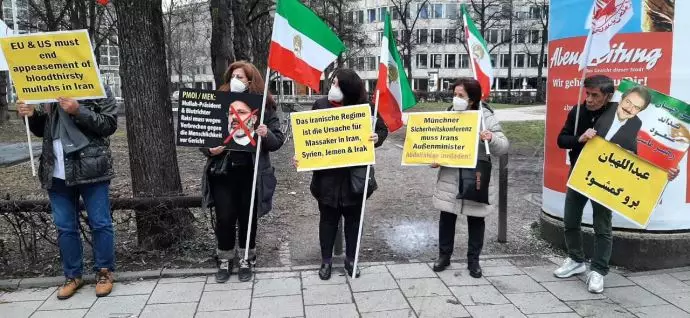 اعتراض ایرانیان آزاده به حضور وزیر خارجه آخوندها در مونیخ ۳۰بهمن۱۴۰۰ - 0