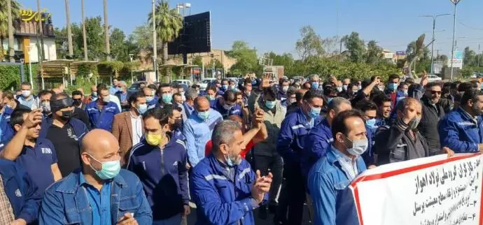 -تجمع اعتراضی کارگران گروه ملی فولاد اهواز - 0