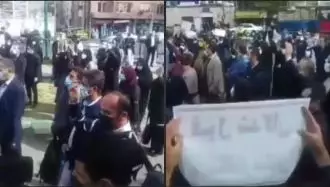 تجمع اعتراضی معلمان حق‌التدریسی مقابل مجلس ارتجاع