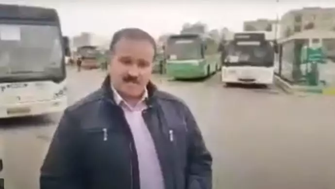 اعتراض راننده اتوبوس در مشهد
