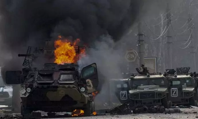 حمله نیروهای اوکراین به ستونهای ارتش روسیه