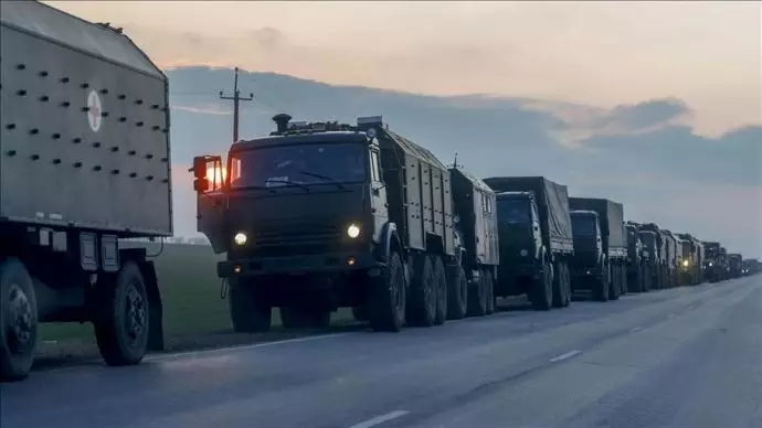 کاروان نظامی روسیه در اوکراین