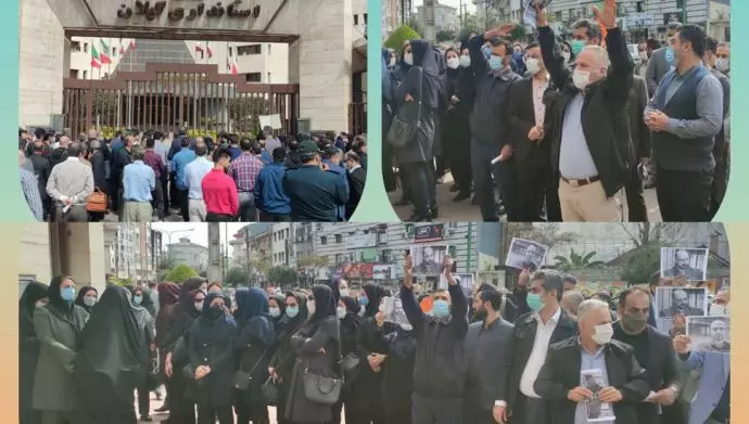 تجمع اعتراضی کارکنان شهرداری رشت