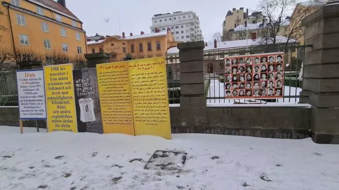 -تظاهرات هواداران مجاهدین و بستگان شهیدان سربه‌دار در استکهلم در مقابل دادگاه دژخیم حمید نوری - 1