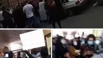 تجمع اعتراضی خانواده‌های دانش آموزان در اعتراض به آموزش حضوری مدارس در کرج و کازرون