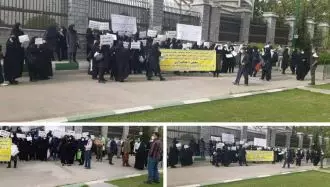 تجمع اعتراضی کارمندان استانی بهزیستی مقابل مجلس ارتجاع