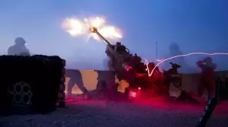 توپخانه سنگین اوکراین در حال شلیک