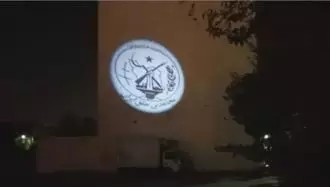 اصفهان - تصویرنگاری آرم سازمان مجاهدین با قطر ۱۲متر در شب ۴خرداد سالروز تیرباران بنیانگذاران مجاهدین