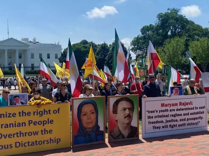 ایرانیان آزاده و حامیان مقاومت در حمایت از قیام مردم ایران - واشنگتن مقابل کاخ سفید