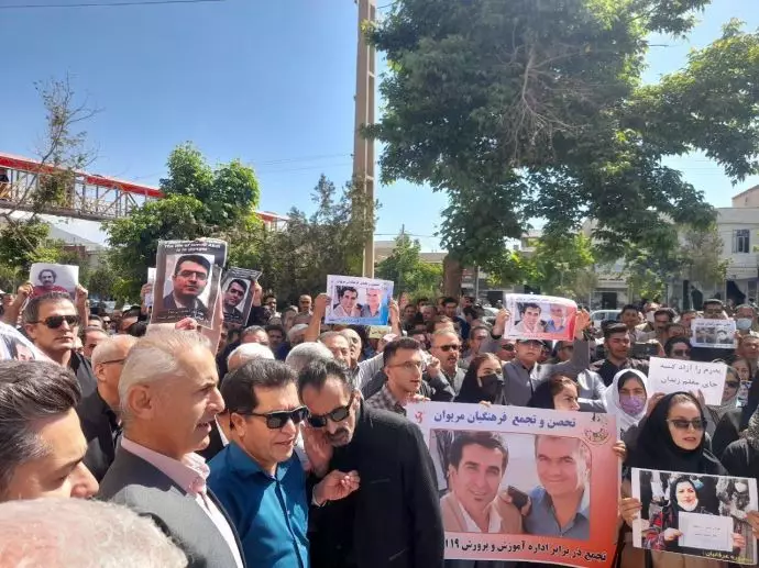 -دومین روز تجمع معلمان مریوان در حمایت از معلمان زندانی - 1