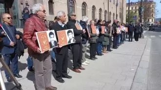 تظاهرات پرشور هواداران مجاهدین در استکهلم، در آخرین روز دادگاه دژخیم حمید نوری	