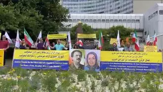 آکسیون اعتراضی ایرانیان آزاده و هواداران مجاهدین مقابل محل مذاکرات اتمی در وین