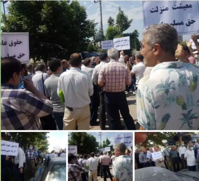-کرمانشاه - تجمع اعتراضی بازنشستگان با شعار مرگ بر رئیسی 