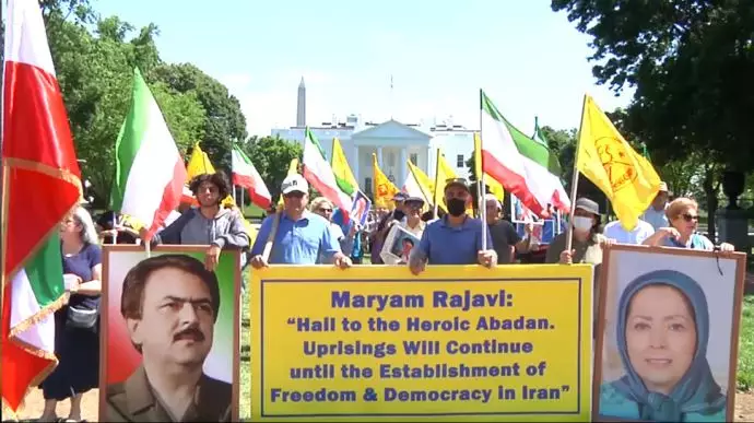 تجمع  سازمان جوامع ایرانیان مقیم آمریکا مقابل کاخ سفید  