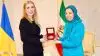  دیدار خانم مریم رجوی  ٰرئیس جمعهور برگزیده مقاومت با  خانم کییرا رودیک نماینده پارلمان و رهبر حزب صدای اوکراین نایب‌رئیس اتحاد لیبرالها و دمکراتهای اروپا