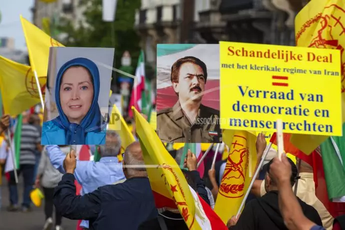 -آسوشیتدپرس: انعکاس تصویری در اعتراض به معاهده بین دولت بلژیک و رژیم ایران در بروکسل - 3