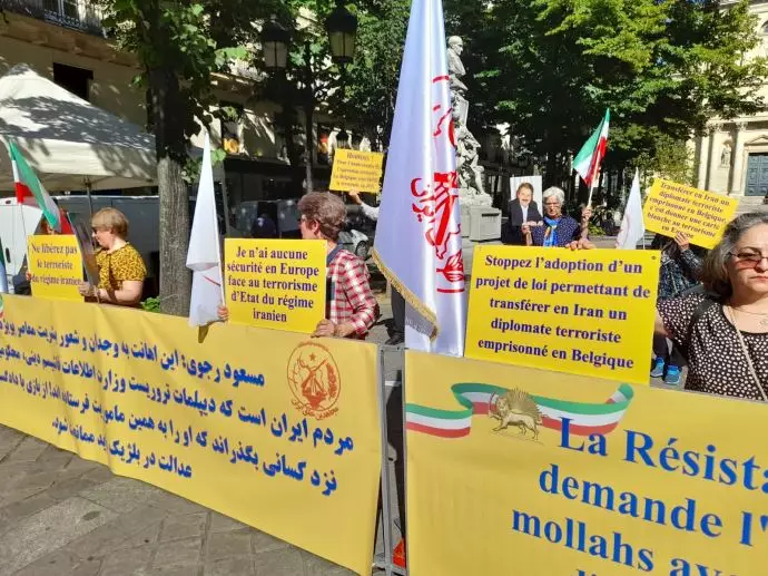 آکسیون ایرانیان آزاده در فرانسه علیه توافق شرم‌آور میان بلژیک و رژیم آخوندی - ۱۶تیرماه