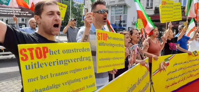 -کسیون اعتراضی ایرانیان آزاده در بروکسل علیه توافق شرم‌آور دولت بلژیک با رژیم آخوندی - 2