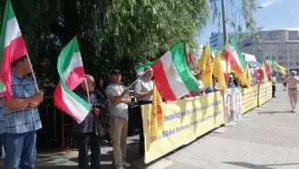 تحصن ایرانیان آزاده در استکهلم سوئد در برابر سفارت بلژیک علیه توافق شرم‌آور