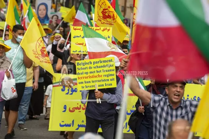 -آسوشیتدپرس: انعکاس تصویری در اعتراض به معاهده بین دولت بلژیک و رژیم ایران در بروکسل - 7