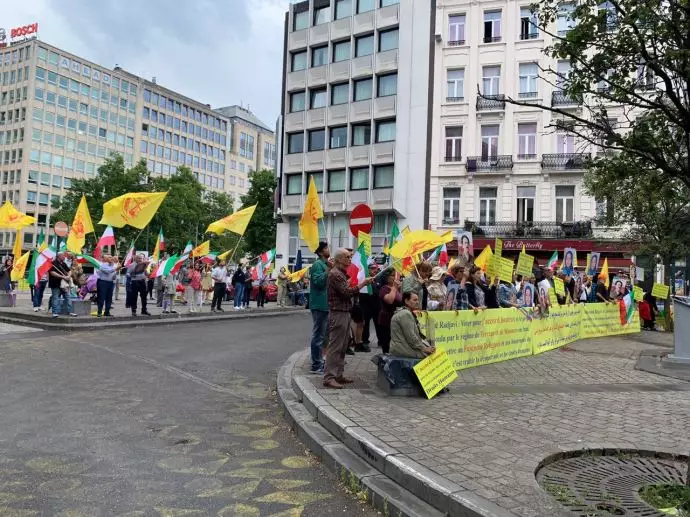 تظاهرات ایرانیان آزاده و هواداران مجاهدین در بروکسل علیه توافق شرم‌آور دولت بلژیک - ۲۹تیرماه