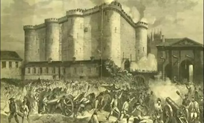 -فرو ریختن زندان باستیل و لغو سلطنت در انقلاب کبیر فرانسه