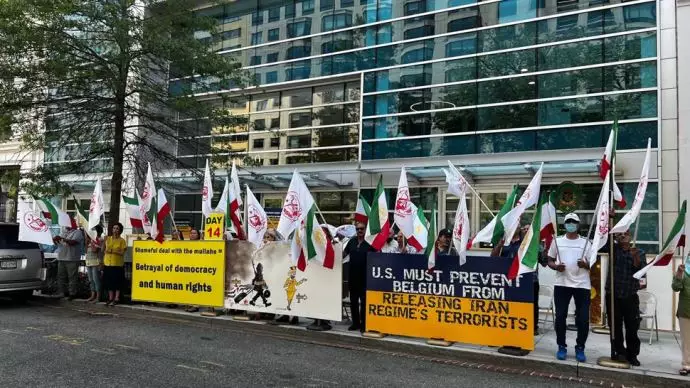 چهاردهمین روز تحصن ایرانیان آزاده در واشنگتن