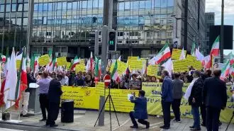 آکسیون اعتراضی ایرانیان آزاده در بروکسل علیه توافق شرم‌آور دولت بلژیک با رژیم آخوندی - ۱۶تیرماه
