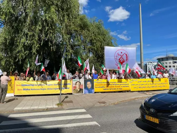 -تحصن ایرانیان آزاده در مقابل سفارت بلژیک در استکهلم علیه توافق شرم‌آور با رژیم آخوندی - ۲۱تیرماه - 2