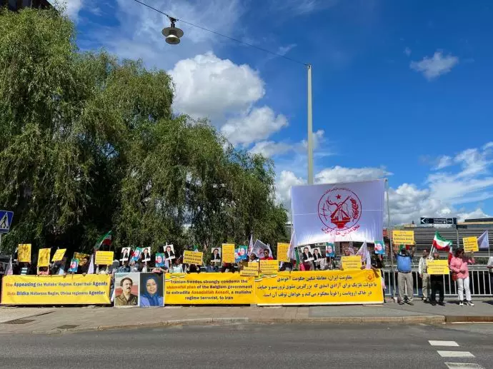 تحصن ایرانیان آزاده در استکهلم سوئد علیه معامله ننگین با رژیم آخوندی