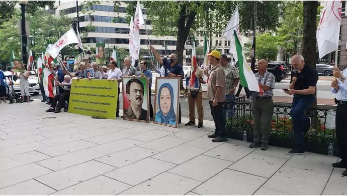تظاهرات ایرانیان آزاده در واشنگتن علیه معامله شرم‌آور رژیم آخوندی با دولت بلژیک 