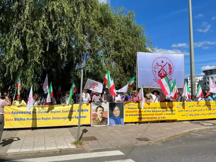 -تحصن ایرانیان آزاده در مقابل سفارت بلژیک در استکهلم علیه توافق شرم‌آور با رژیم آخوندی - ۲۱تیرماه - 0